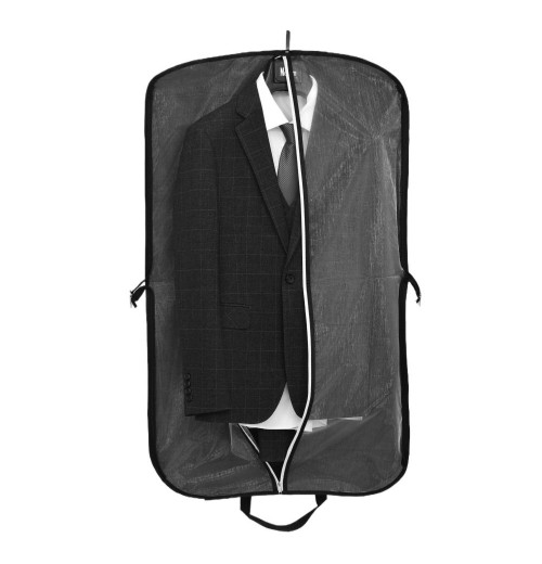 Wholesale Custom Logo Non Woven Mens Clothes Dust Suit Cover Luxury Black Eco Friendly Cloth Suit Cover Garment Bag With Zipper