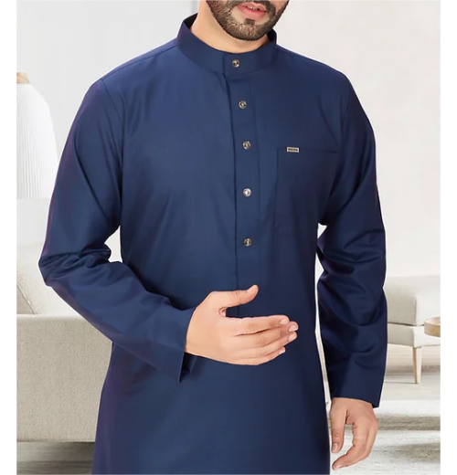 Wholesale Men's Polyester Arabic Dubai Thobe Abaya Long Sleeve Religious Wear Breathable Seamless Plus Size Adults Embossed