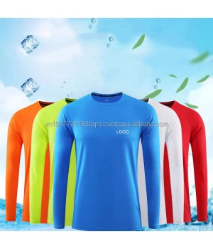 Plain men's Long Sleeve T Shirt Polyester Quick Dry Fit Tshirts Custom Sublimation Printing Logo Unisex Gym Sports T Shirts