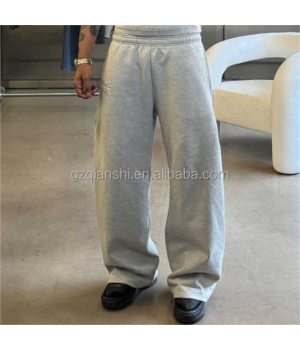 wide leg sweatpants trousers fashion hip hop pants flare sweat pants men french terry cotton pants straight leg baggy sweatpants