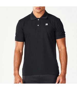 Classic Black Golf Polo For Men Sport Polo Shirts Breathable Pique Jersey Short Sleeve T Shirts