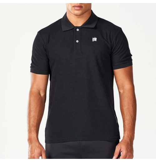 Classic Black Golf Polo For Men Sport Polo Shirts Breathable Pique Jersey Short Sleeve T Shirts