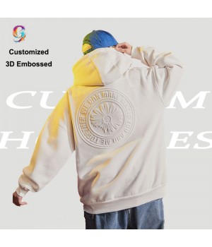 Custom 3d embossed logo cropped hoodie mens clothing manufacturer premium quality cotton oversized mens hoodies&sweatshirts