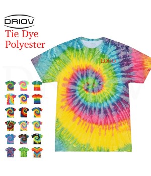 Custom tie dye sublimation printing t shirts polyester thin cheap colorful tshirts custom mens tye dye t-shirts