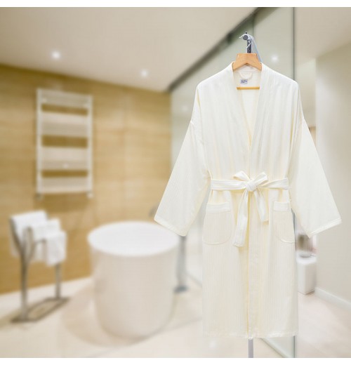 Hotel 100% Cotton Long Robe Sauna Spa Bath Robe Men Bathrobe With Belt