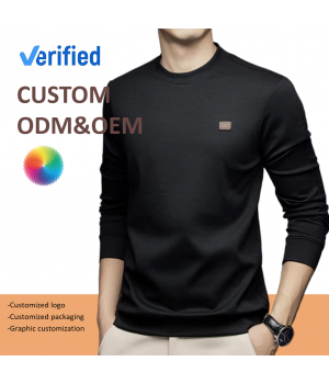 2024 Autumn New Crew Neck Design Men's Fashion Casual Long Sleeve Polyester T-shirt With Graphic