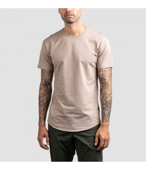 Wholesale men's Hemp t shirt clothing blank men oversize t-shirt Good Quality hemp Curved t shirt custom print